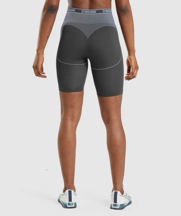 Damske Šortky Gymshark Apex Seamless High Rise Čierne Lavendel Siva / Modre | RT3761549